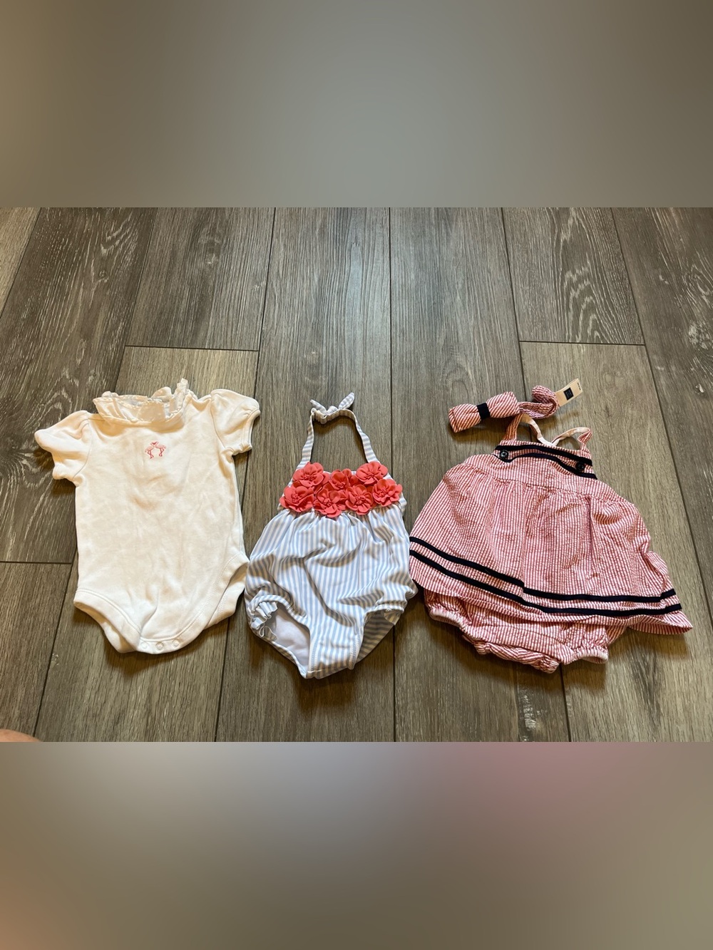 Janie and Jack 3 Piece Bundle Infant Girl Costal Summer Set Size 0-3 Mo